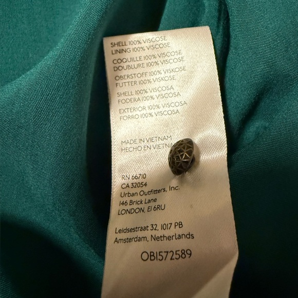 Anthropologie Maeve Green Floral & Bird Print Button-Front Midi Dress Wrap - Picture 14 of 15